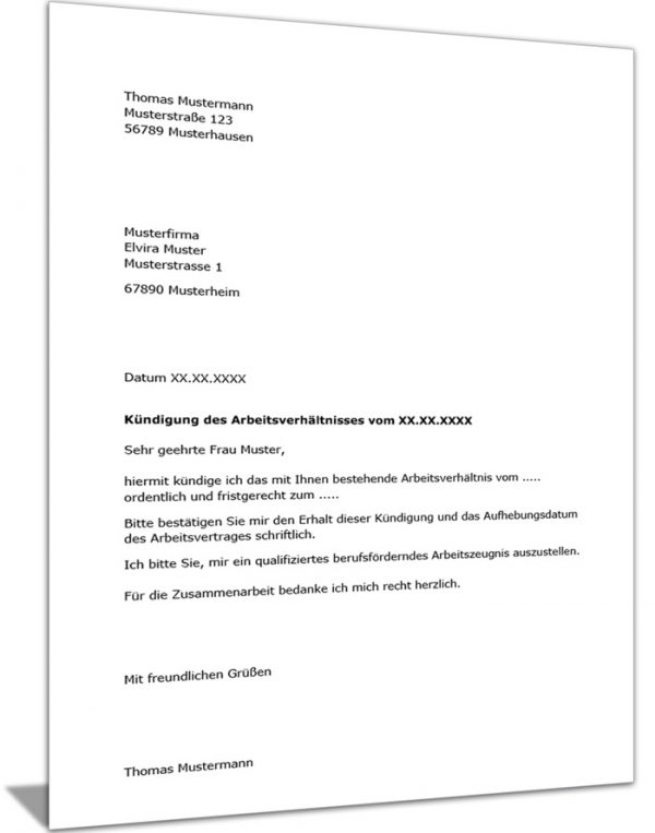 Kuendigungsvorlagen.de | Arbeitsvertrag